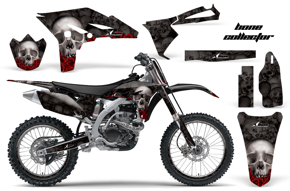 Yamaha YZ250F 2010 Graphics Kit BONE COLLECTOR-BLACK-NP